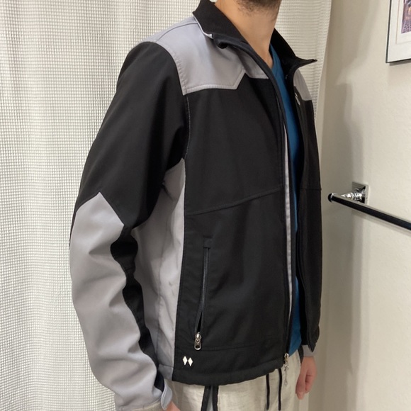 Men’s Black Diamond Double Diamond zip up fleece lined soft shell jacket. Size M - Picture 4 of 16